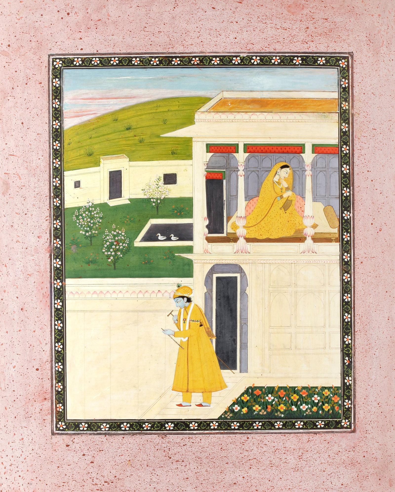KRISHNA AND RADHA AT THE PAVILION, KANGRA SCHOOL, 19TH CENTURY (1 of 1)