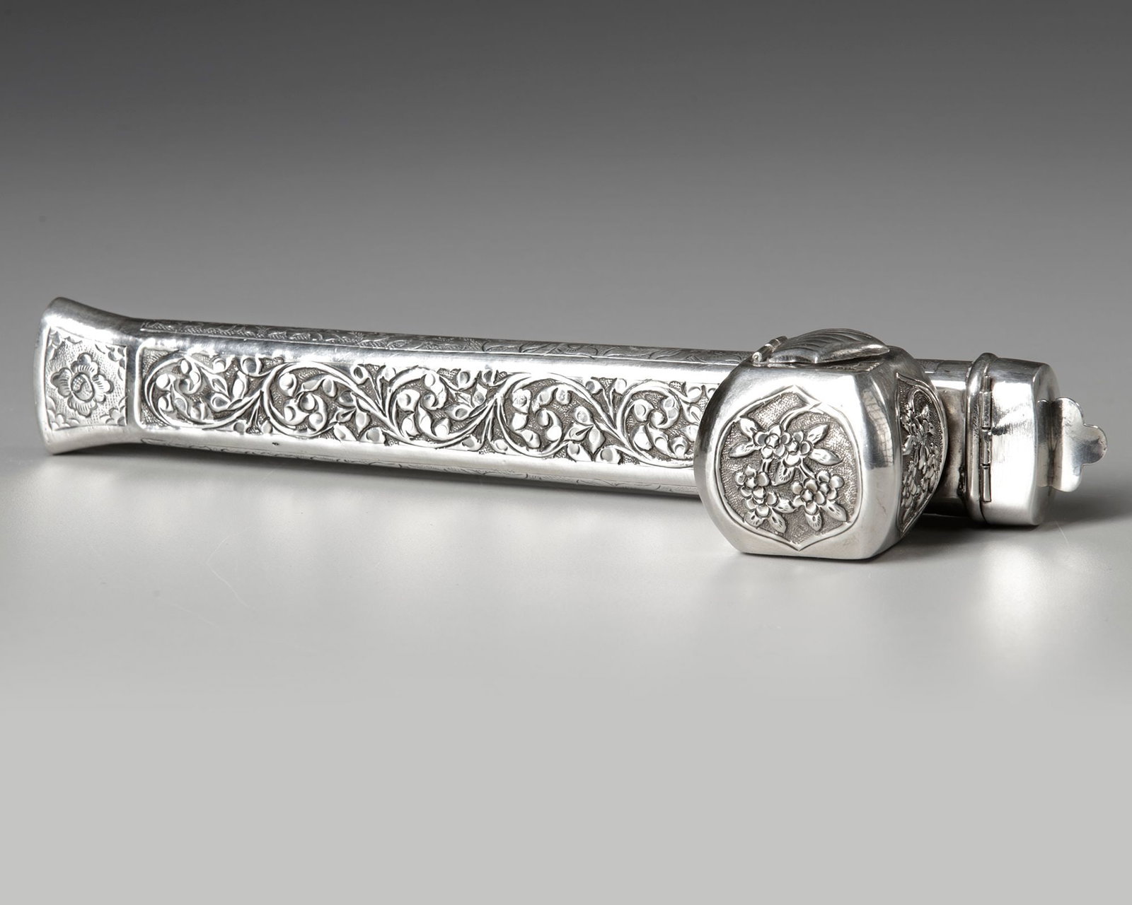 AN OTTOMAN SILVER SCRIBES PEN CASE (DIVIT), 19TH CENTURY (1 of 1)