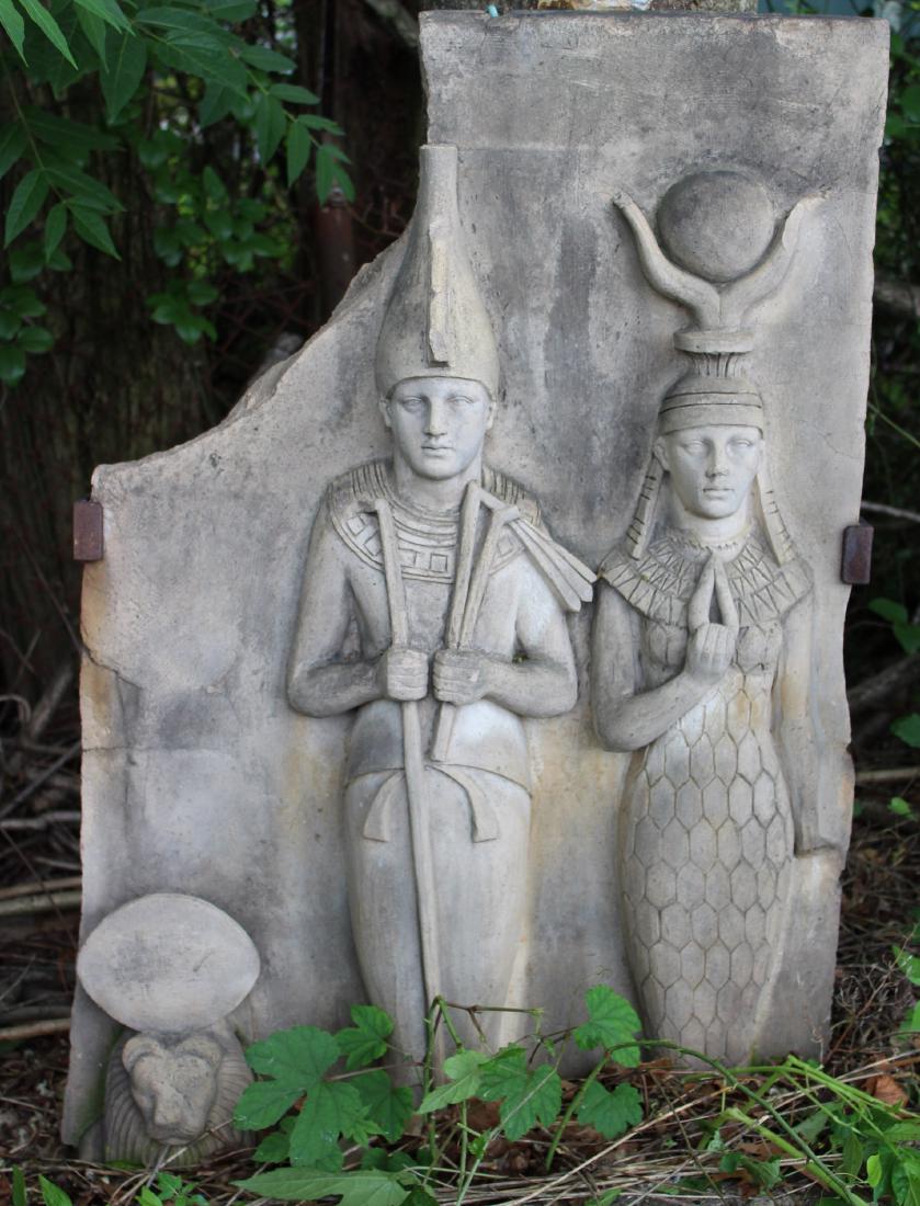 Early 20th C Terracotta Egyptian Revival Stele (1 of 2)