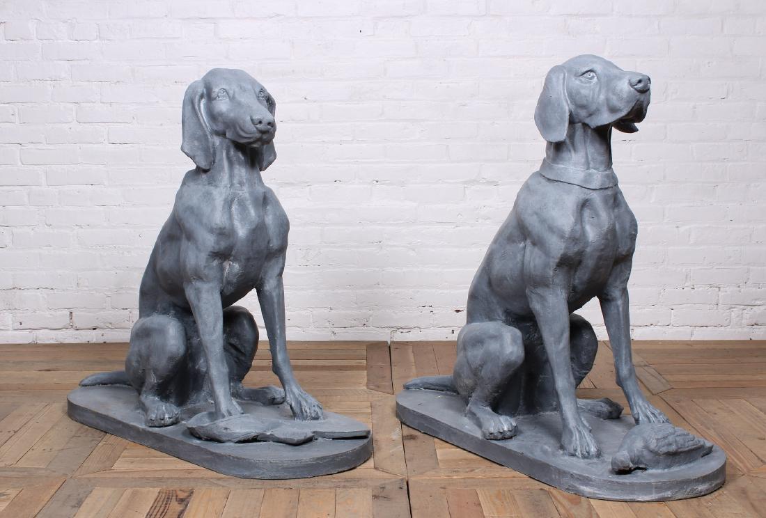 After Jacquemart, Pair Cast Iron Dogs (1 of 2)