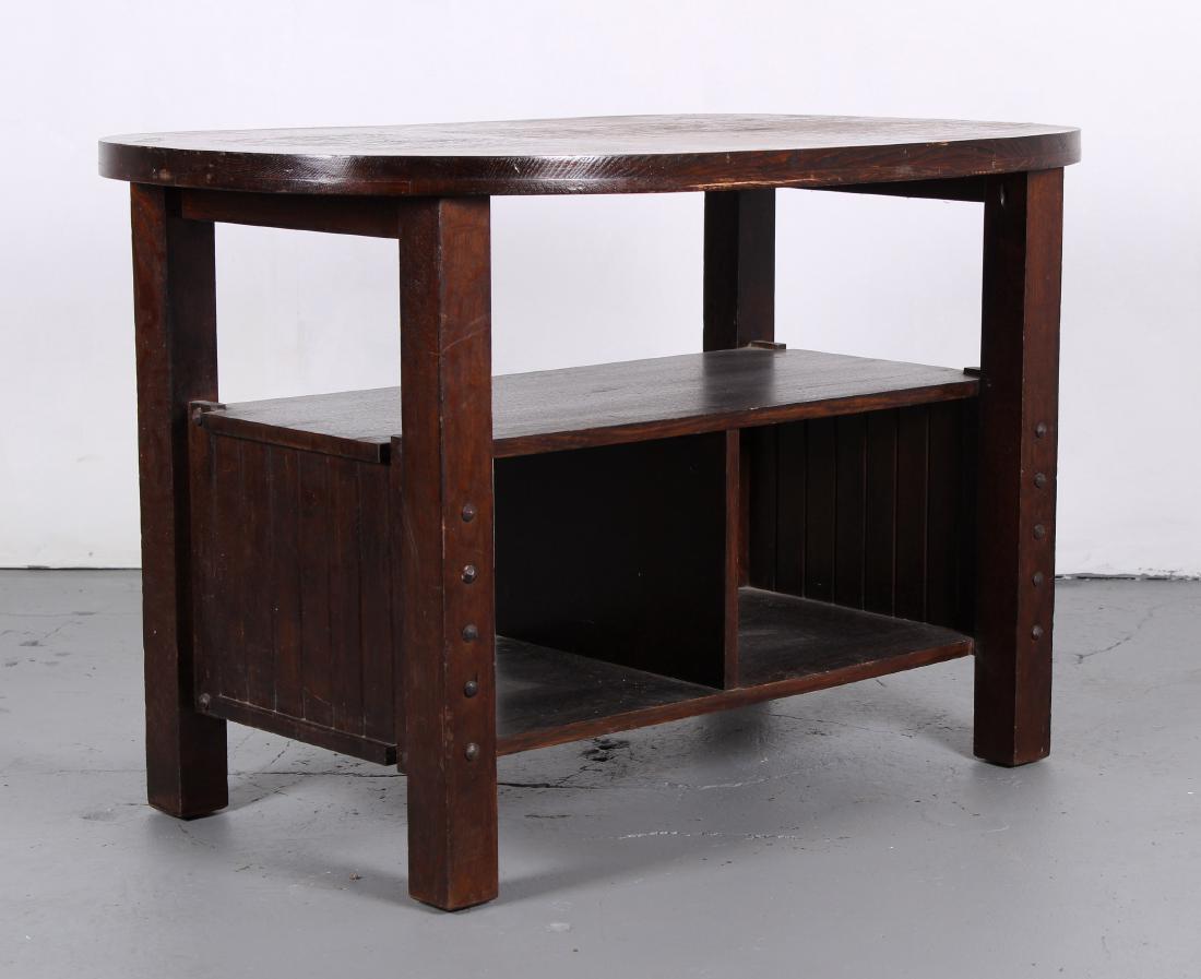 Labeled Michigan Chair Company Oval Library Table (1 of 4)