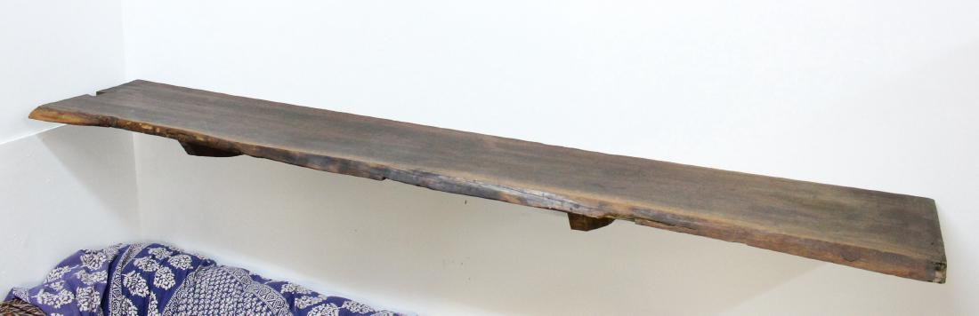 Nakashima Attributed Wall Hung Walnut Slab Shelf (1 of 4)