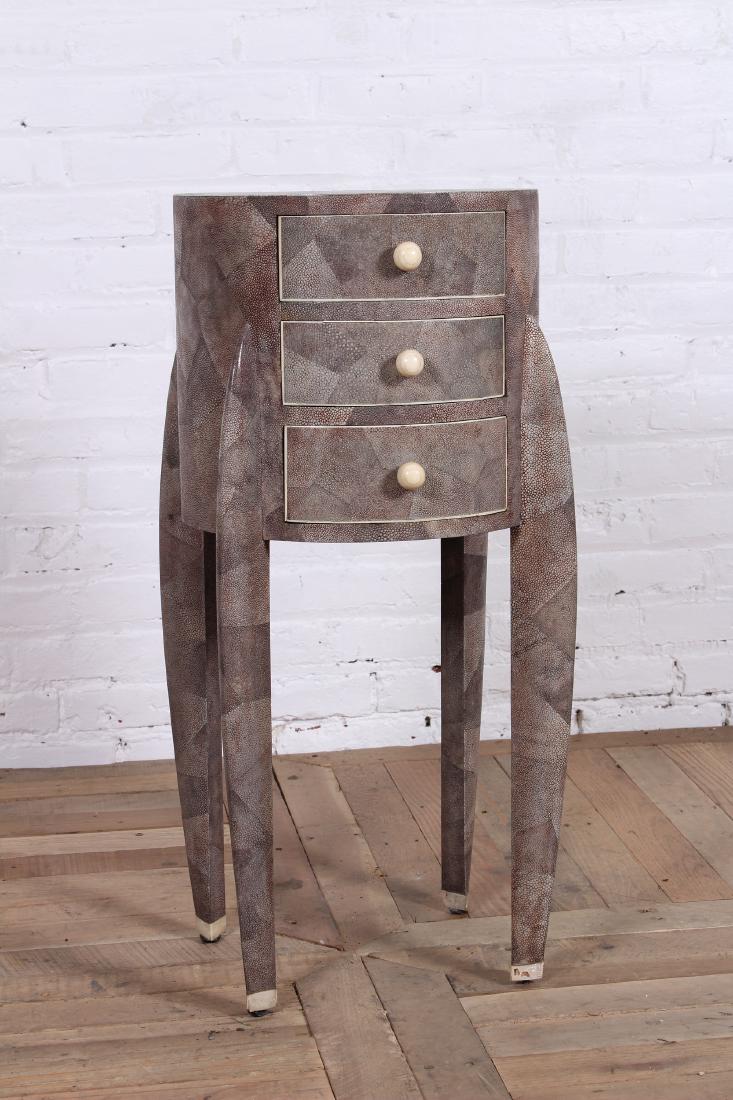 Maitland Smith Art Deco Style Faux Shagreen Side Table (1 of 4)