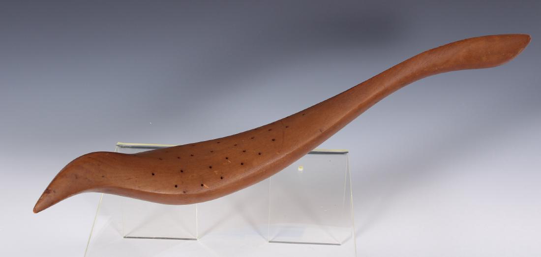 Emil Milan Avian Form Teak Sculpture: Emil Milan Avian Form Teak Sculpture. Size: 20.5 inches long.