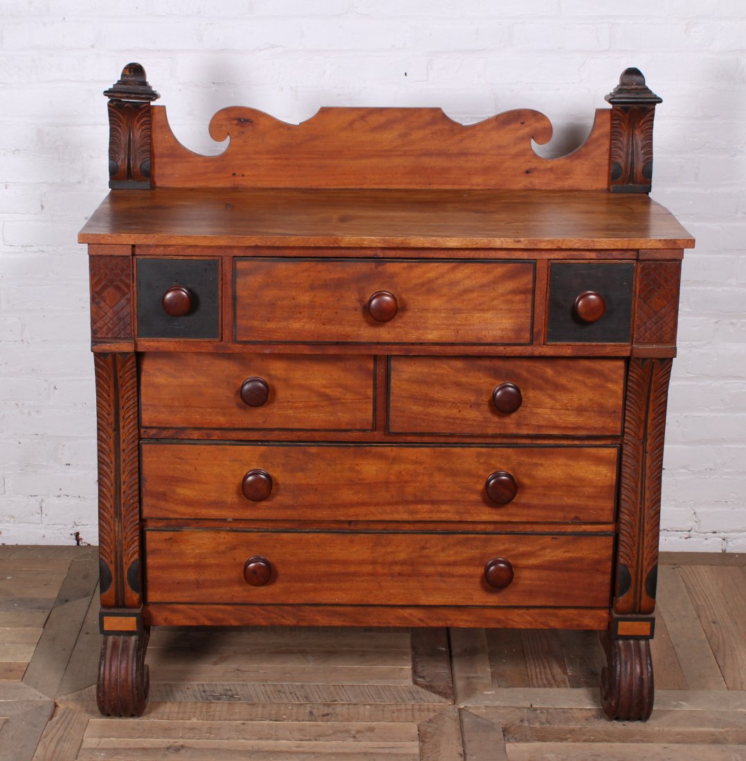 19th C American Folk Art Carved Chest (1 of 4)