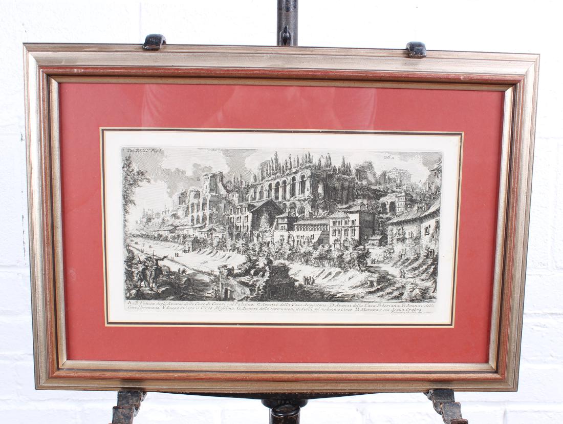 After Giovanni Piranesi View of Palatino Etching.: After Giovanni Piranesi View of Palatino Etching. Size: 12.5" x 18" frame, 5.75" x 11.25" sight.