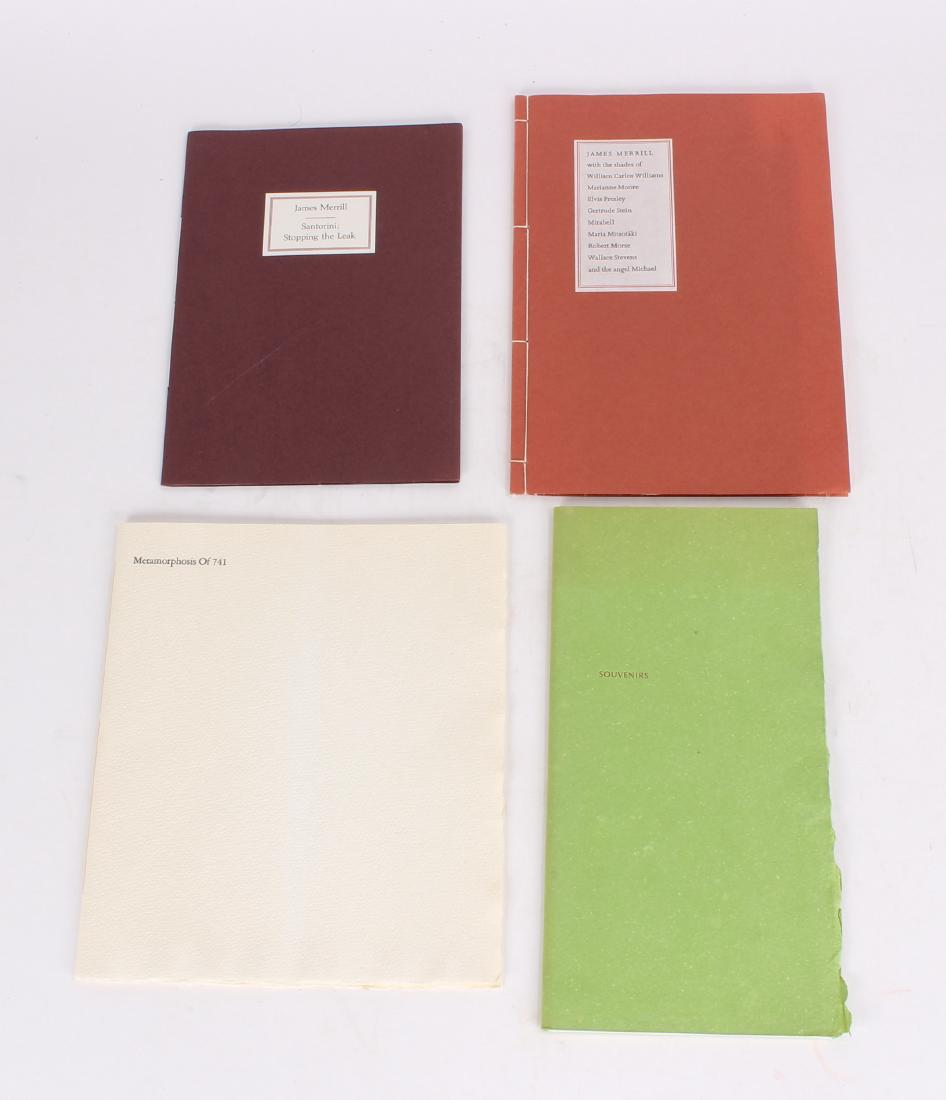 James Merrill: Four Special Printings: James Merrill: Four Special Printings, all four are numbered, two are signed: Metamorphosis of 741 #266 of 440 , printed by David Beeken at The Banyan Press in 1977 in original envelope, From the Cutt