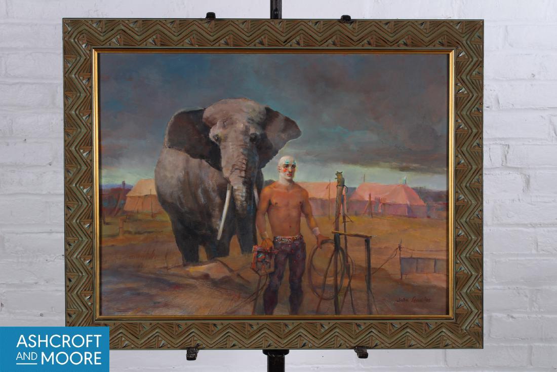 John B. Lear Jr. (Pennsylvania, 20th C) Painting: John B. Lear Jr. (Pennsylvania, 20th C) Painting. Fantasy Scene. 22"x 28" Frame, 18"x 24" Sight.