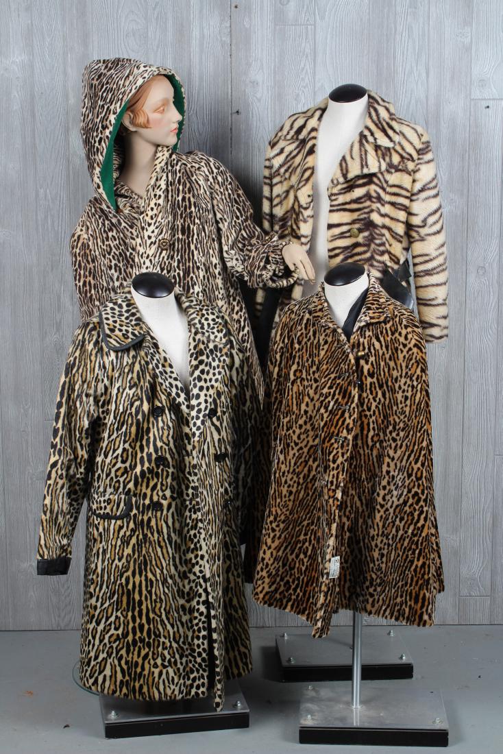 Four Vintage Faux Fur Animal Print Coats and Cap (1 of 4)
