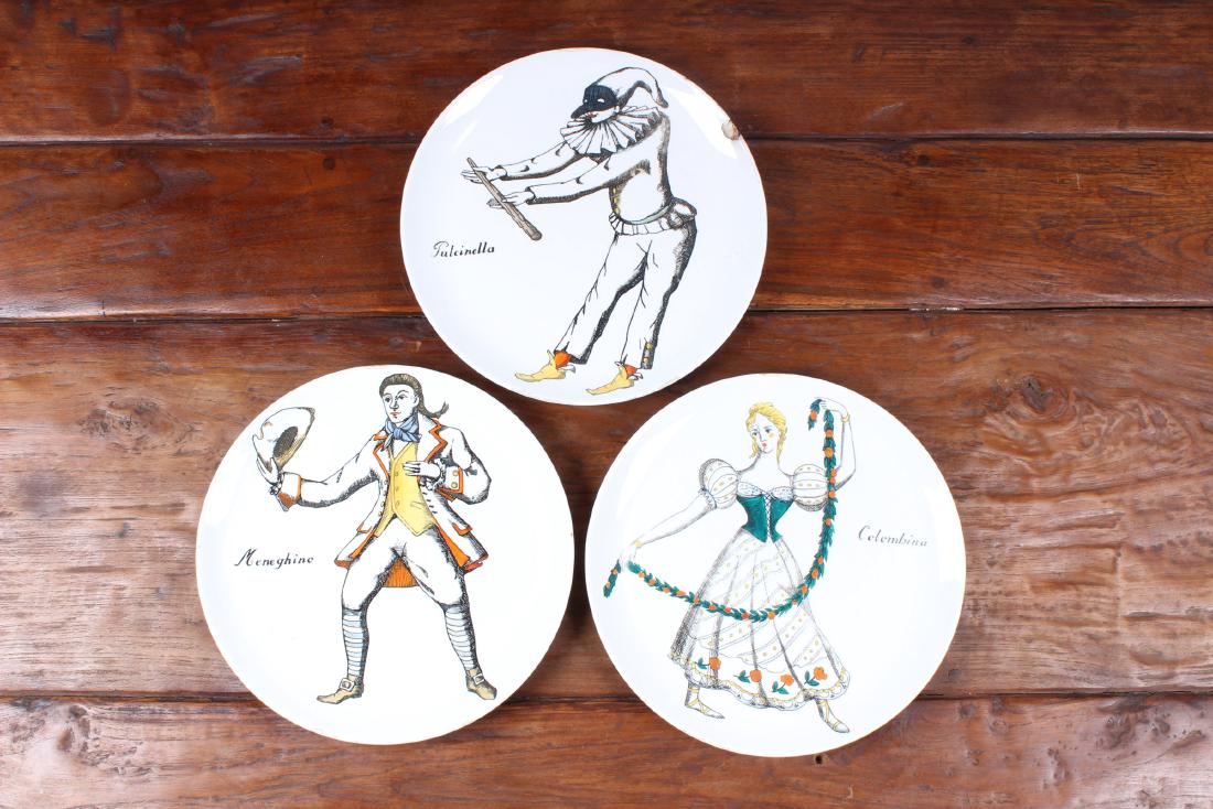 Group of 3 Labeled Fornesetti-Milano decorated plates (1 of 8)