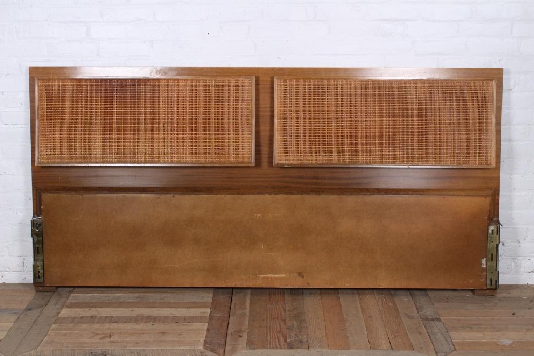 Paul McCobb Headboard: Paul McCobb headboard with 2 woven panels. Circa 1950. Size 38" H x 78" W