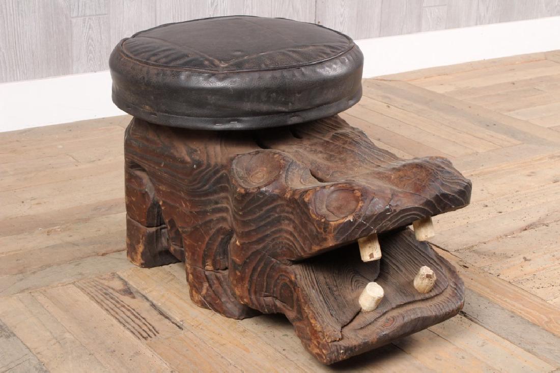 Vintage Witco Carved Wood Hippo Stool: Vintage Witco Carved Wood Hippo Stool. Carved wood designed by William Westenhaver and made famous when featured in The Jungle Room at Elvis' Graceland Size: 16" x 16" x 24.5"
