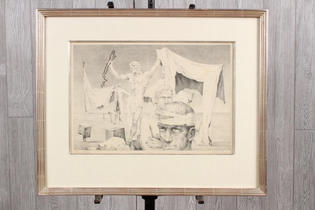 John B Lear (20th C, Pennsylvania) Lithograph: John B Lear (20th C, Pennsylvania) Lithograph. Titled: Many Hands, #10/25. Framed under glass. Size: 19" x 23.875" Sight; 20.75" x 25.625" Frame