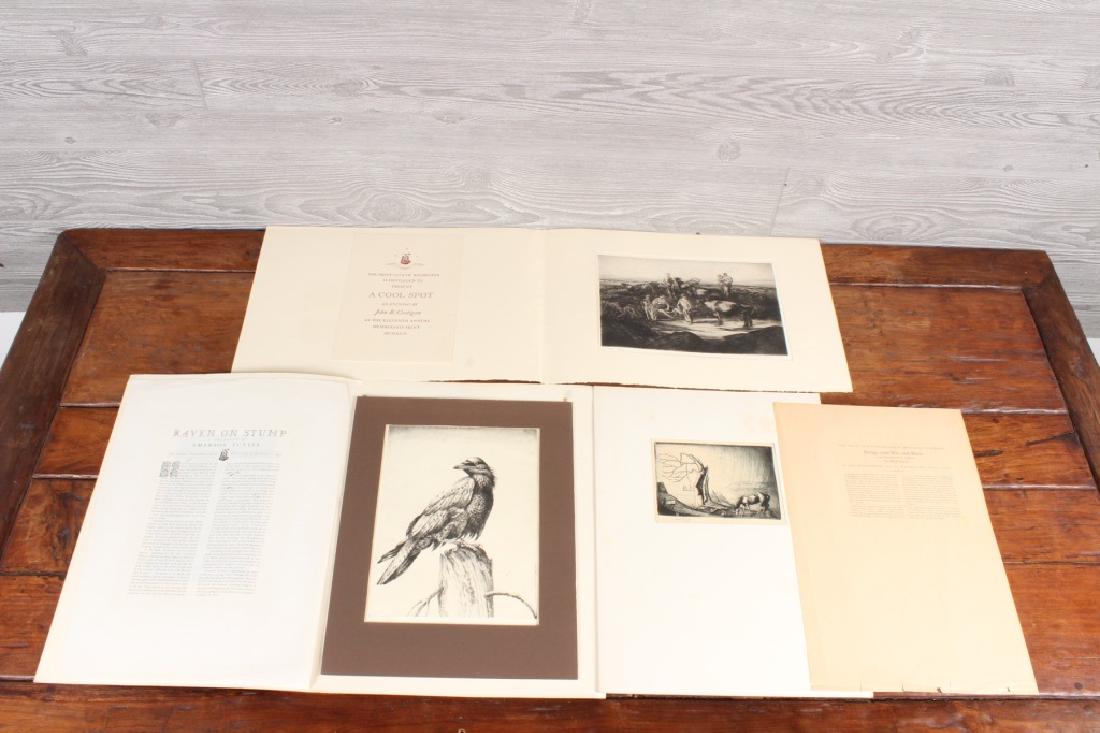 3 Rochester Print Club Etchings: 3 Rochester Print Club Etchings. Emerson Tuttle, John Costigan, and Allen Lewis. Size Largest: 19.5" H x 14" W