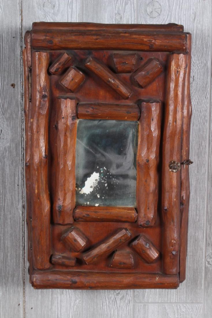Adirondack Style Wall Mounted Shave Cabinet: Adirondack Style Wall Mounted Shave Cabinet. Size: 22.5" x 13" x 6"