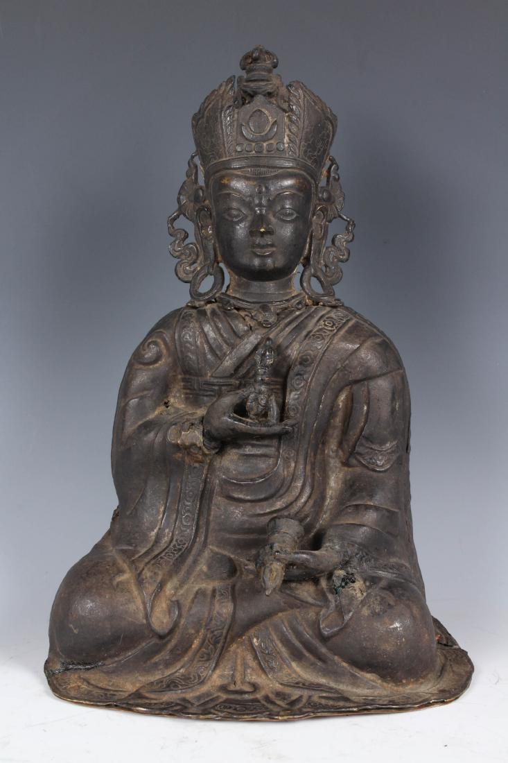Antique RepoussÃ© Nepalese Monk: Antique RepoussÃ© Nepalese Monk Size: 10" High (N3189)