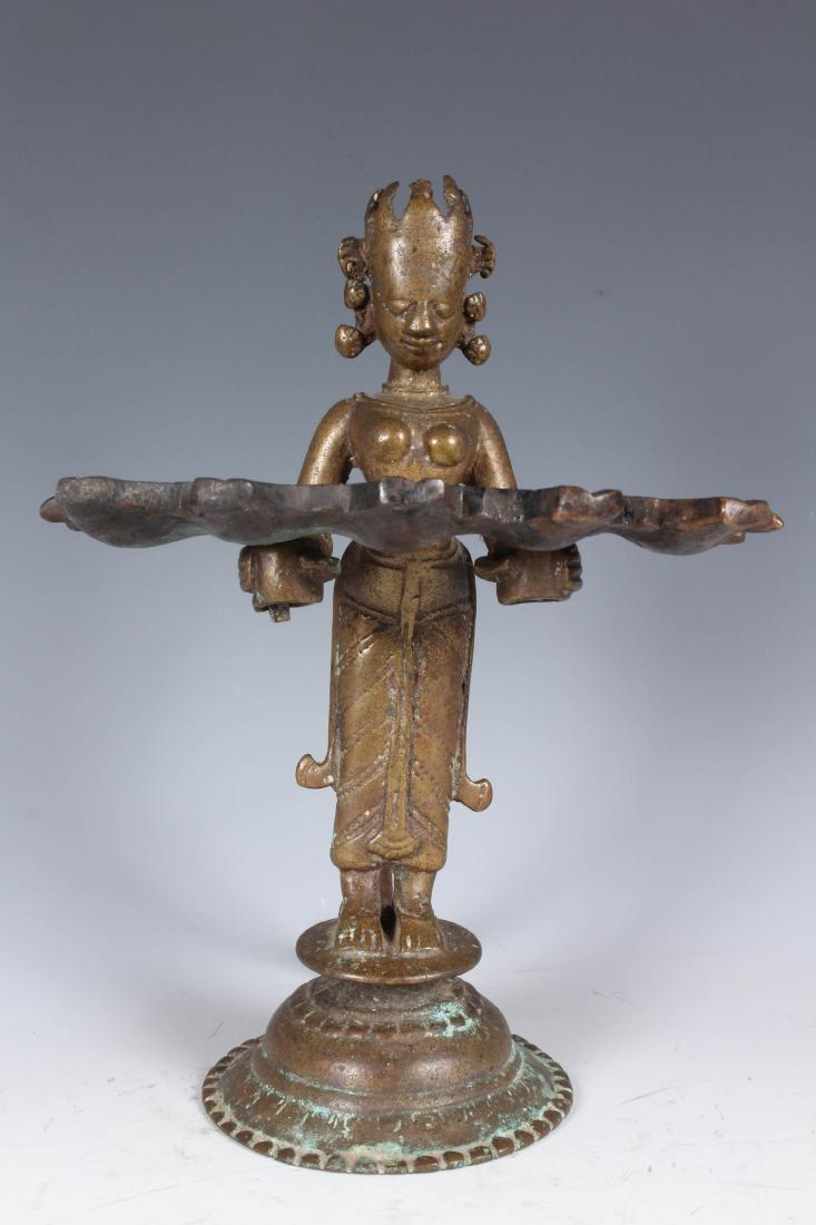 Antique Bronze Indian Lamp (1 of 6)