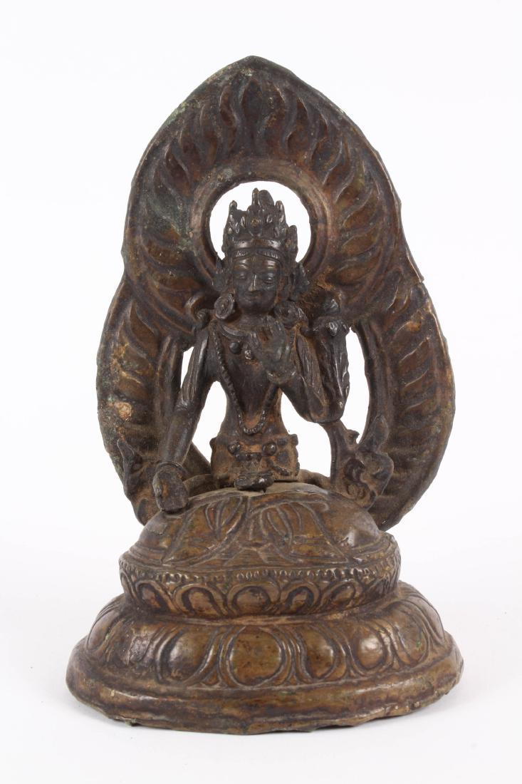 Rare Antique Bronze RepoussÃ© Nepalese Statue (1 of 5)
