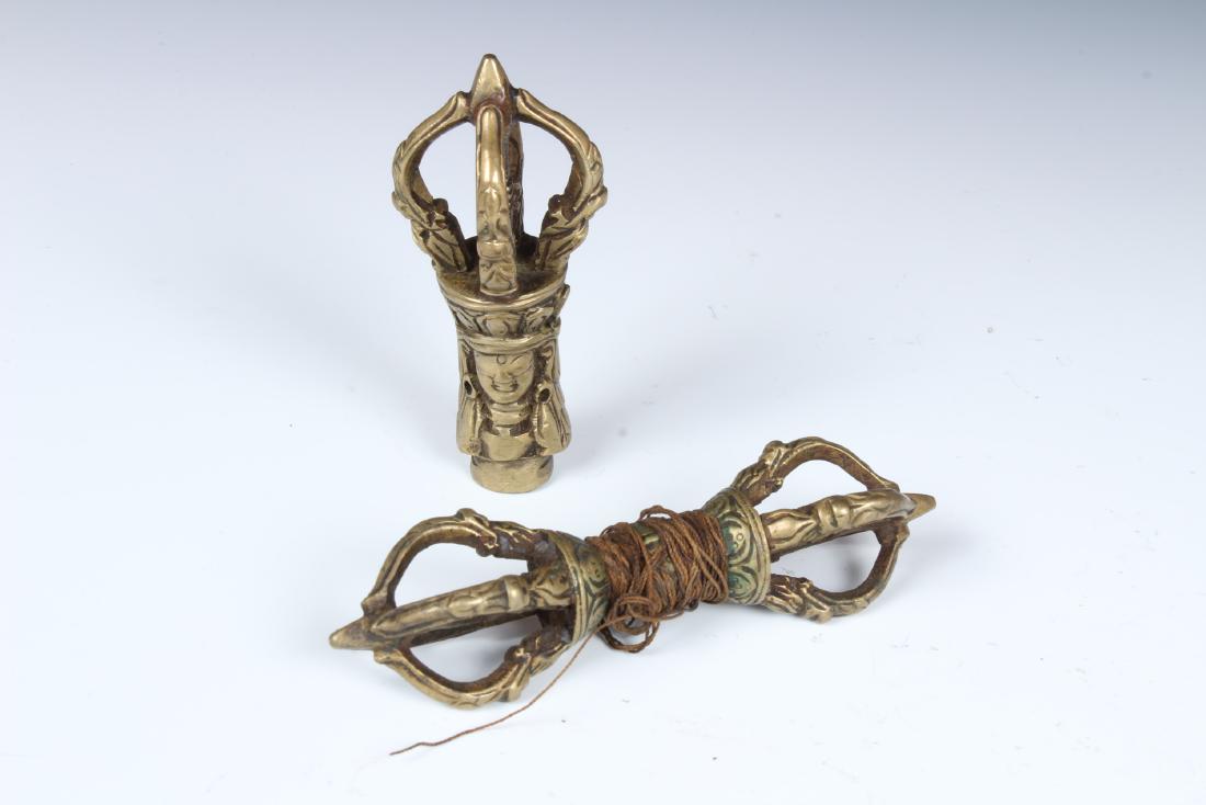 Antique Bronze Tibetan Dorji  (2 pieces) (1 of 2)
