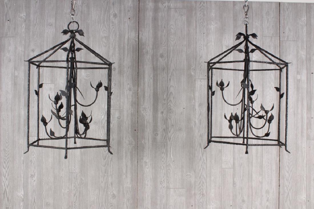 Pair Giacometti Inspired Pendant Lanterns (1 of 5)
