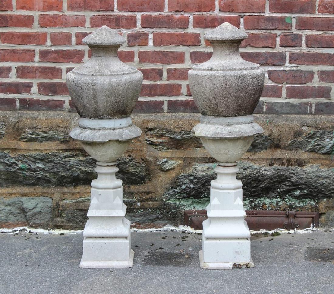 Pair Cast Stone Garden Finials (1 of 1)