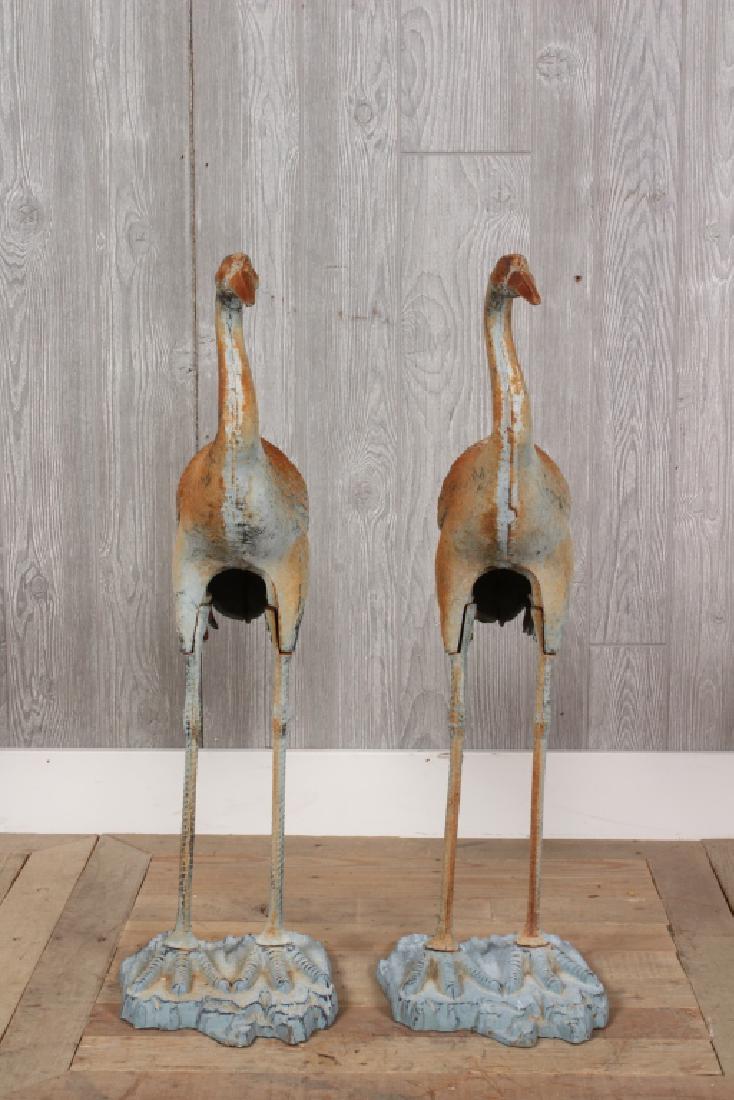 Pair Cast Iron Garden Herons (1 of 4)