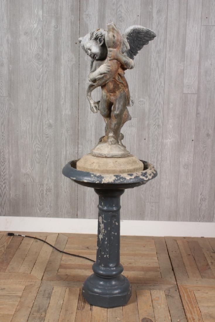 Cast Lead Winged Putti Fountain (1 of 5)