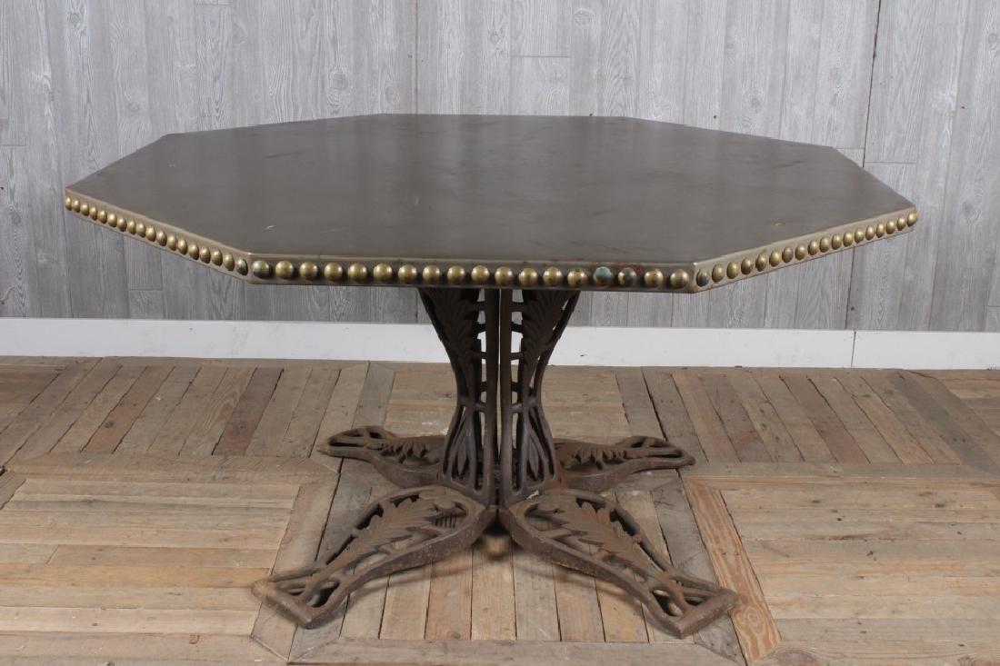 Octagonal Zinc Table with Iron Base (1 of 5)