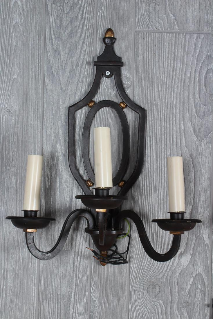 Set of 4 Regency Style Wrought Iron Sconces (1 of 5)