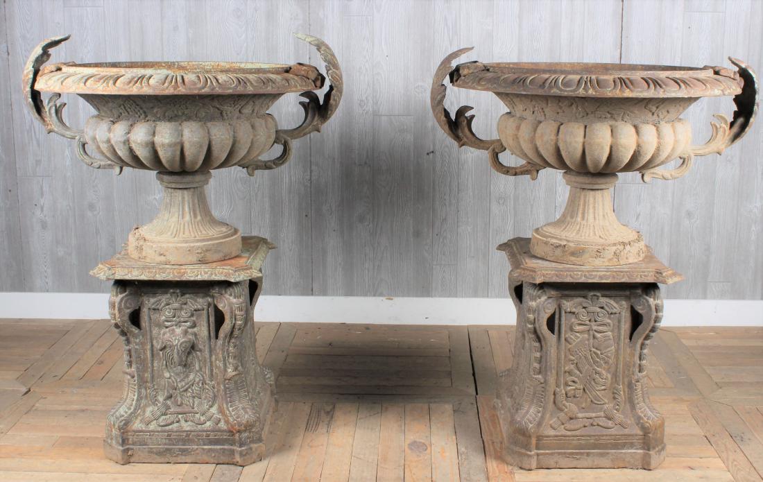 Large Scale Cast Iron Garden Urns (1 of 5)