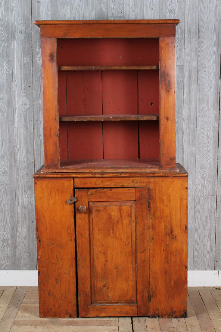 Early Paint Decorated Pine Cupboard (1 of 5)