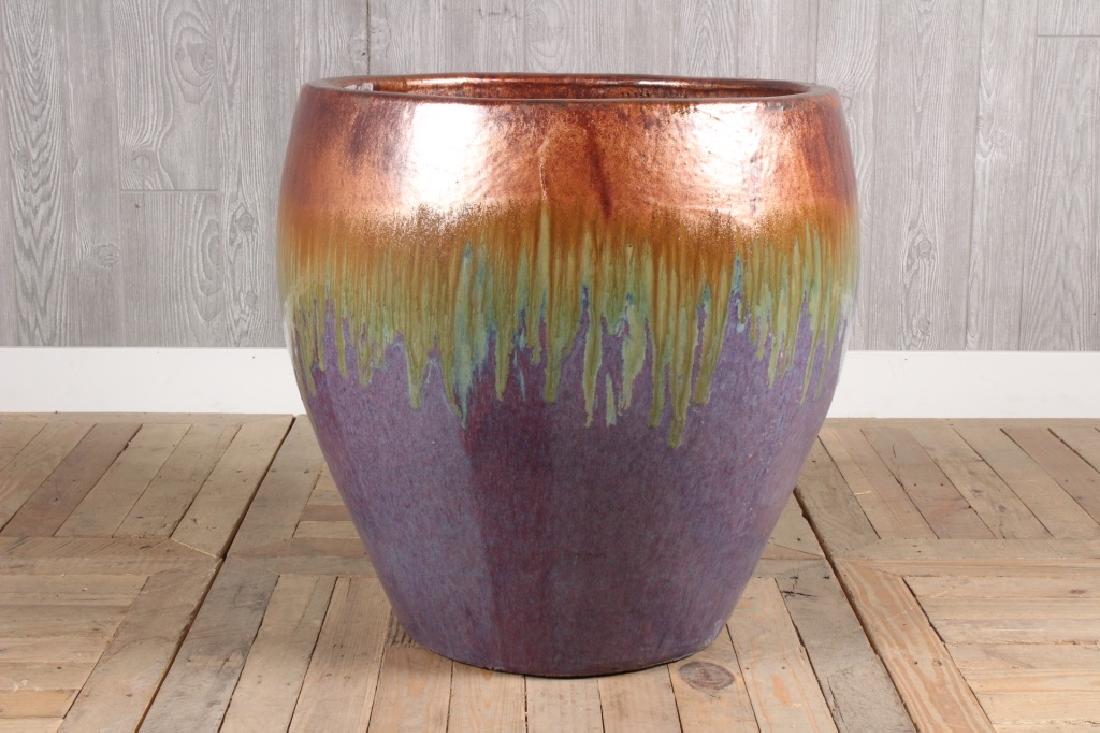 Glazed Pottery Garden Vessel (1 of 3)