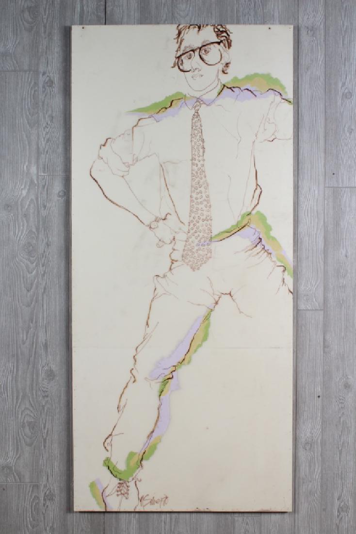 1980 Nicky Silver Self Portrait: 1980 Nicky Silver Self Portrait. Size: 71" x 32" x 1"