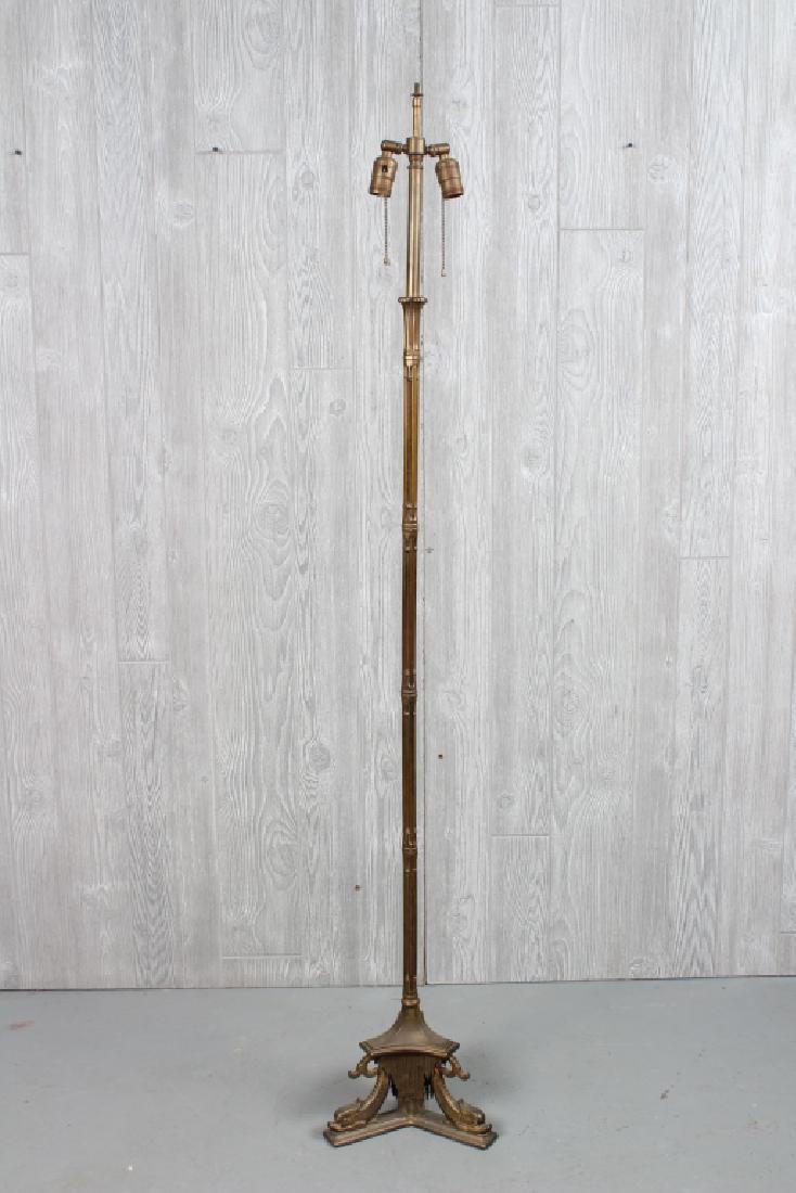 Stamped Oscar Bach Bronze Gothic Style Floor Lamp (1 of 4)