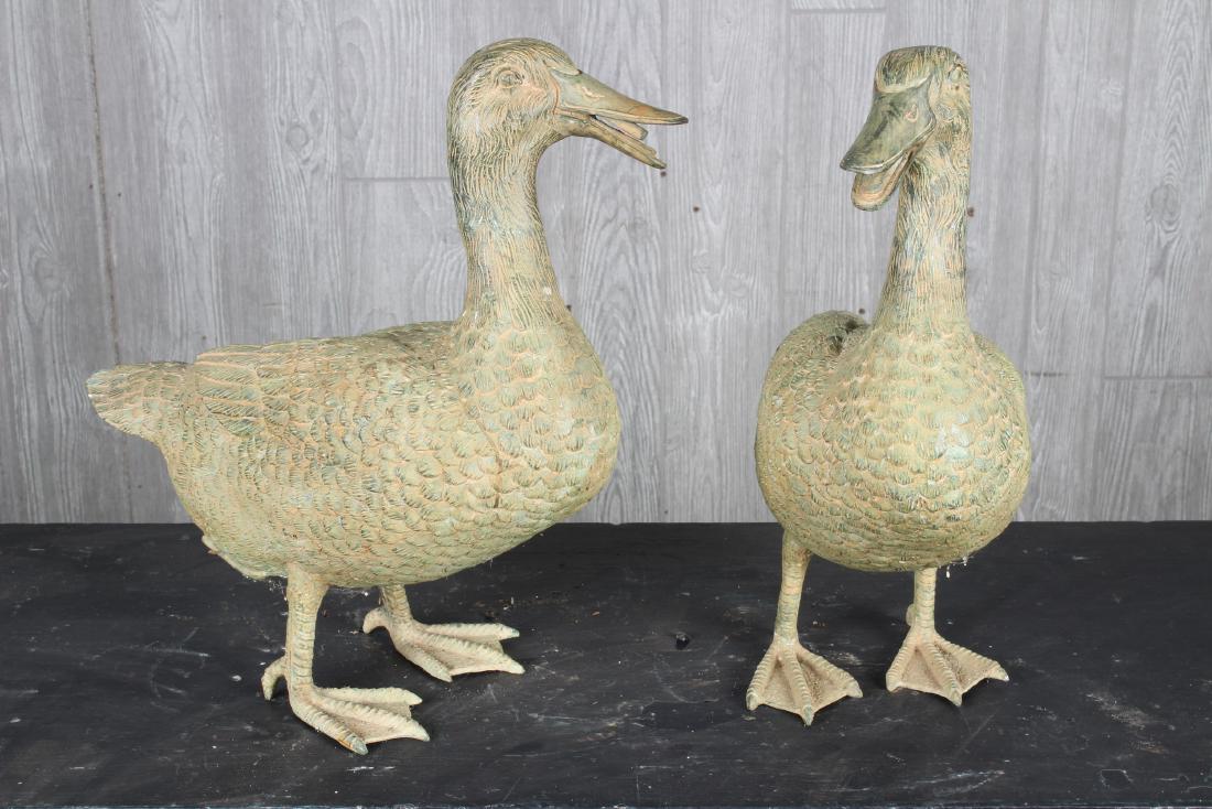 Pair Bronze Garden Fountain Ducks (1 of 6)
