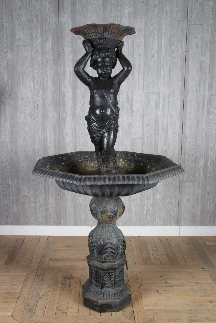 Cast Iron Winged Putti Fountain 2 parts (1 of 8)