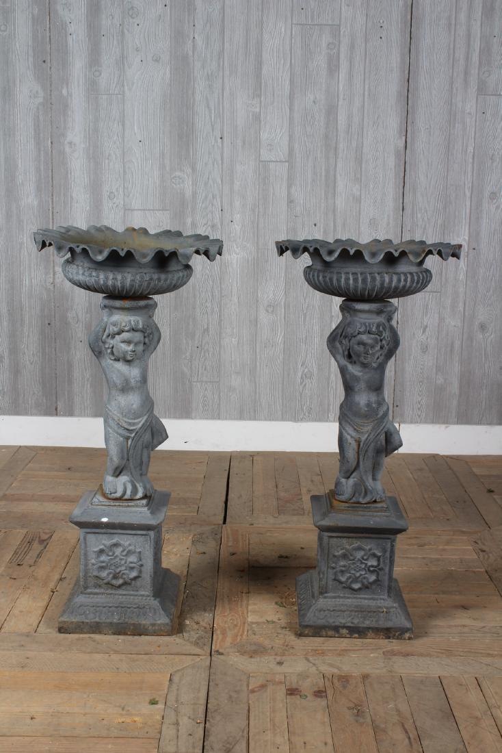 Pair Putti Bird Baths (1 of 5)