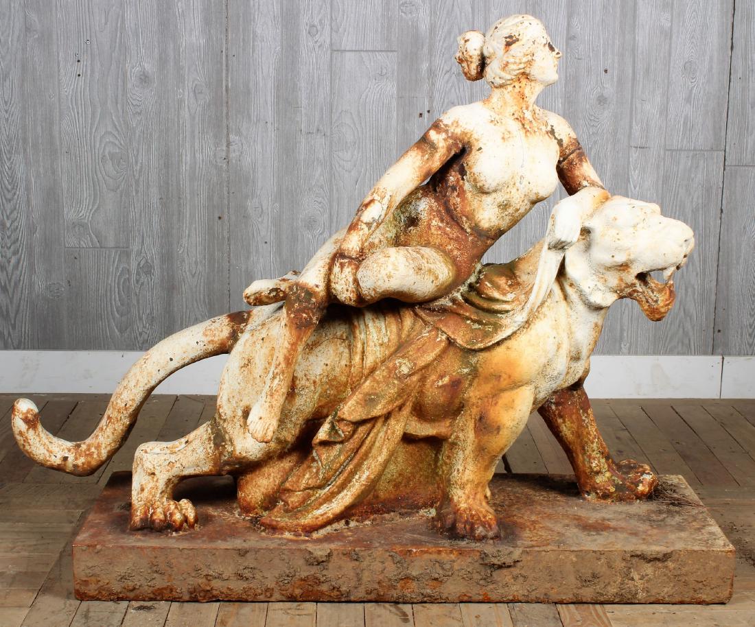 Cast Iron Ariadne and The Panther: Cast Iron Ariadne and The Panther. After the antique. Size: 36" x 47" x 15"