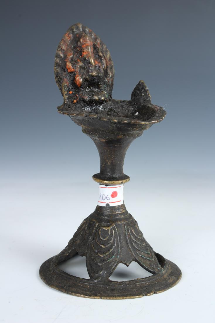 Antique Bronze Indian Puja Lamp (1 of 4)
