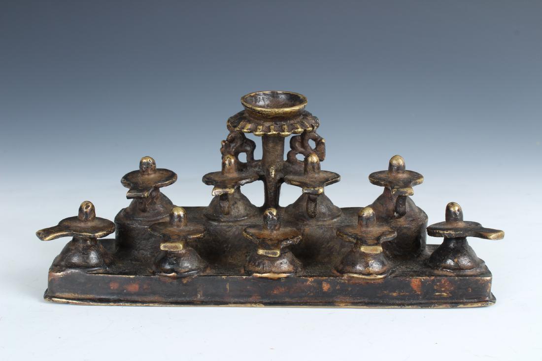 Antique Bronze Indian Lingam Lamp (1 of 3)