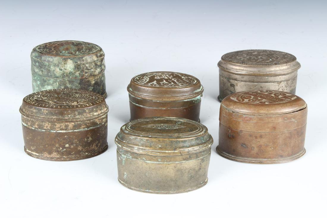 6 Antique Bronze Burmese Lime Holders: 6 Antique Bronze Burmese Lime Holders. Size: Tallest: 2" Tall