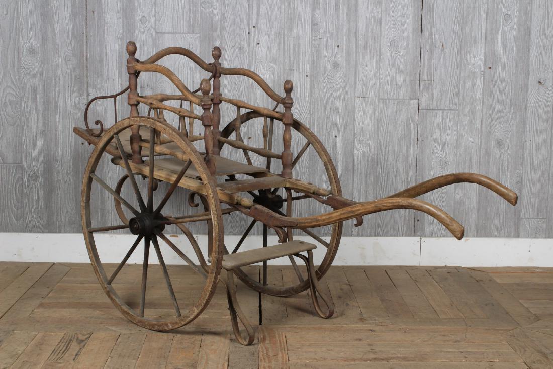 Rustic Carved Wood Goat Cart (1 of 4)