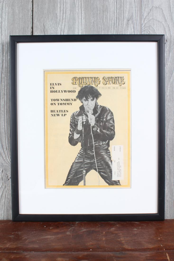 Framed Rolling Stones Elvis Presley Cover No.37: Framed Rolling Stones Elvis Presley Cover No.37. Size: 16.5" x 13.5" x 1.5" Framed, 10.5" x 7.5" Sight