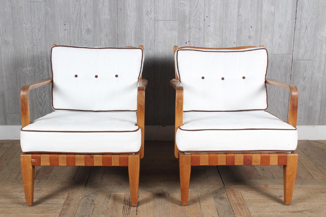Pair Mid Century Modern Open Arm Chairs (1 of 5)