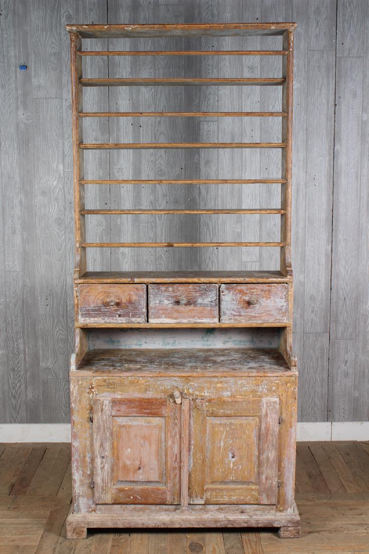 Antique 19th C Step-back Open Shelf Cupboard (1 of 4)