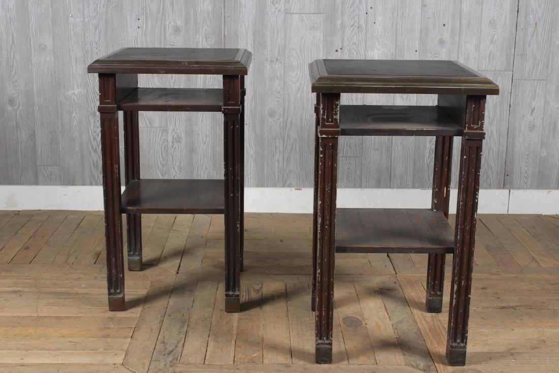 Pair Faux Grain Painted Metal Side Tables (1 of 4)