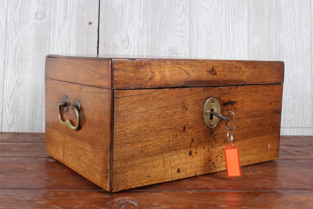 Antique Oak Lock Box (1 of 3)