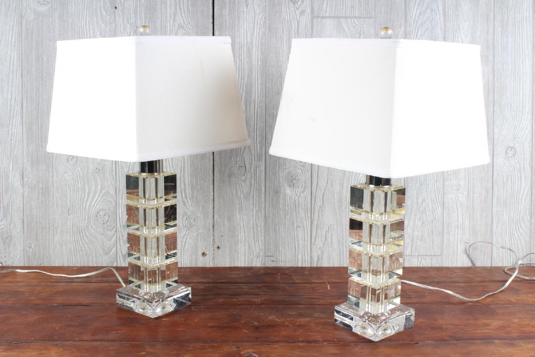 2 Glass Column Lamps (1 of 4)