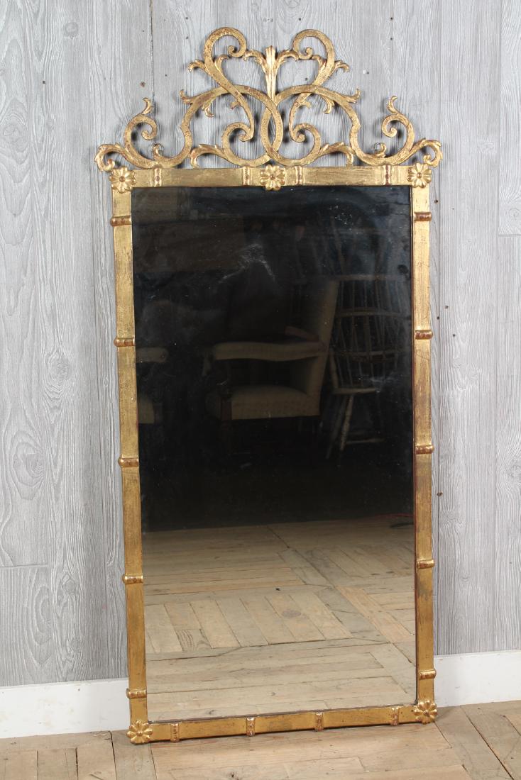 Palladio Crested Gilt Metal Frame Mirror (1 of 5)