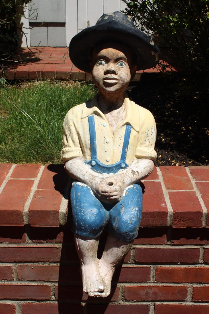 Cast Stone Painted Fisher Boy Garden Statue (1 of 4)